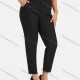 Wholesale Women's Casual Plus Size High Elastic Plaid Print Stright Leg Pants With Drawstring 33028# Black Clothing Wholesale Market Liuhua