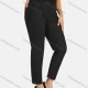 Wholesale Women's Casual Plus Size High Elastic Striped Print Stright Leg Pants With Drawstring 33030# Black Clothing Wholesale Market Liuhua