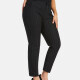 Women's Casual Plus Size High Elastic Striped Print Stright Leg Pants With Drawstring 33030# Black Clothing Wholesale Market -LIUHUA