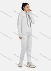 Wholesale Women's Casual Hooded Drawstring Long Sleeve Kangaroo Pocket Plain Hoodies & Pants 2-Piece Set 2220# - Liuhuamall