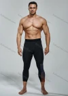 Wholesale Men's Athletic Workout Elastic Waist Colorblock Splicing Cropped Gym Running Leggings N2012# - Liuhuamall