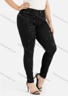 Wholesale Women's Ripped Pockets Rhinestone Tailored Straight Leg Long Pants - Liuhuamall