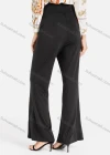 Wholesale Women's High Waist Buckle Belted Solid Flared Trousers - Liuhuamall