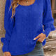 Women's Casual Plain Scoop Neck Swiss Dot Embroidery Long Sleeve Blouse 23# Clothing Wholesale Market -LIUHUA