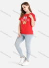 Wholesale Women's Casual Letter Print Crew Neck Short Sleeve Tee - Liuhuamall
