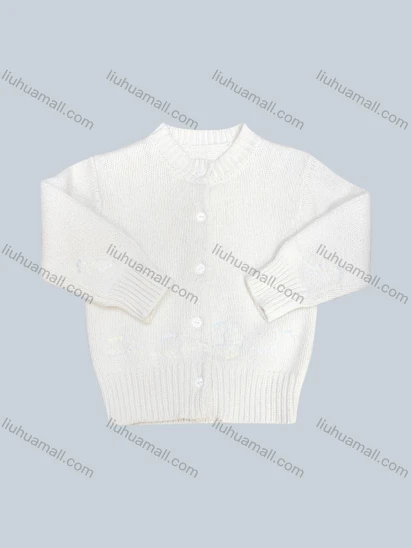 Wholesale Girl's Casual Crew Neck Long Sleeve Plain Button Down Knited Sweater Cardigan