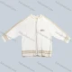 Wholesale Girl's Casual Striped Trim Long Sleeve Zipper Knited Sweater Jacket White Clothing Wholesale Market Liuhua