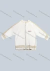Wholesale Girl's Casual Striped Trim Long Sleeve Zipper Knited Sweater Jacket - Liuhuamall