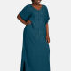 Women's African Embroidery Robe Short Sleeve Kaftan Curved Hem Plus Size Maxi Dress 12# Clothing Wholesale Market -LIUHUA