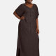Women's African Embroidery Robe Short Sleeve Kaftan Curved Hem Plus Size Maxi Dress 13# Clothing Wholesale Market -LIUHUA