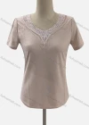 Wholesale Women's Casual Crew Neck Short Sleeve Appliques Blouse - Liuhuamall