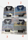 Wholesale Men's Casual Striped Colorblock Short Sleeve Polo Shirt - Liuhuamall