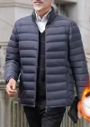 Wholesale Men's Casual Plain Warm High Neck Zipper Closure Puffer Coat - Liuhuamall