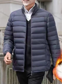 Wholesale Men's Casual Plain Warm High Neck Zipper Closure Puffer Coat, LIUHUA CLOTHING WHOLESALE