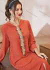 Wholesale Women's Arabic Dubai Muslim Islamic Hooded Split Front Rhinestone Embroidery Maxi Robe Abaya Dress A806# - Liuhuamall