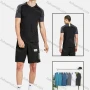 Wholesale Men's Sporty V Neck Short Sleeve Striped Colorblock T-Shirt preview