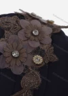 Wholesale Women's Casual Rhinestone Flower Appliques Ruched Headwrap Hat - Liuhuamall