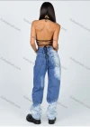 Wholesale Women's Casual Distressed Pockets High Waist Denim Pants 2021941# - Liuhuamall