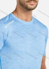 Wholesale Men's Sporty Plain Quick Dry Short Sleeve Round Neck Reflective Stripes Tee - Liuhuamall