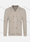 Wholesale Men's Casual Collared Double Breasted Plain Cable Knit Jackets - Liuhuamall