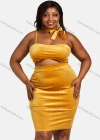 Wholesale Women's Fashion 3-Piece Plain Cami Top & Bodycon Skirt Sets With Scarf - Liuhuamall