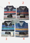 Wholesale Men's Casual Striped Colorblock Short Sleeve Polo Shirt - Liuhuamall