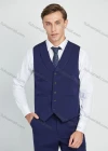 Wholesale Men's Business Lapel One Button Plain Suit Jacket With Waistcoat 3 Piece Set - Liuhuamall