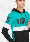 Wholesale Men's Casual Long Sleeve Colorblock Letter Print Drawstring Hooded Sweatshirts - Liuhuamall