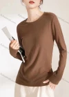 Wholesale Women's Casual Plain Round Neck Long Sleeve Top 035# - Liuhuamall