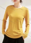 Wholesale Women's Casual Plain Round Neck Long Sleeve Top 035# - Liuhuamall