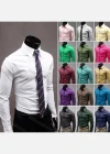 Wholesale Men's Business Collared Long Sleeve Plain Button Down Shirt - Liuhuamall