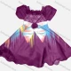 Wholesale Girls Lovely Square Neck Cap Sleeve 3D Floral Rhinestone Appliques Ruched Tiered Ruffle Trim Dress 59# Clothing Wholesale Market Liuhua