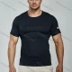 Wholesale Men's Athletic Workout Breathable Quick Dry Short Sleeve T-shirt 8032# Black Clothing Wholesale Market Liuhua