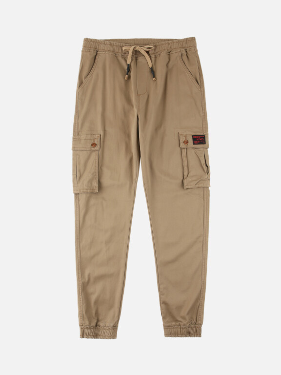 Men's Fall Solid Flap Pocket Cargo Pant, Clothing Wholesale Market -LIUHUA, Pants