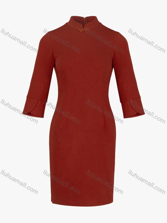 Wholesale Women's Long Sleeve Stand Collar Classic Cheongsam