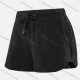 Wholesale Women's Athletic Workout Plain Drawstring Mesh Splicing Elastic Waist Shorts 0207# Black Clothing Wholesale Market Liuhua