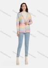 Wholesale Women's Casual Colorblock Cable Knit Buttons Down Long Sleeve Knit Cardigan 03# - Liuhuamall