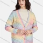 Wholesale Women's Casual Colorblock Cable Knit Buttons Down Long Sleeve Knit Cardigan 03# preview