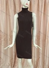 Wholesale Women's Casual High Neck Sleeveless Sequin Plain Dress - Liuhuamall