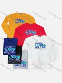 Wholesale Men's Plus Size Casual Graphic Round Neck Pullover Long Sleeve T-shirt 48#, LIUHUA CLOTHING WHOLESALE