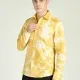Men's Tie Dye Button Down Long Sleeve Casaul Shirt Yellow Clothing Wholesale Market -LIUHUA