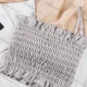 Wholesale Women's Casual Sexy Plain Spaghetti Strap Shirred Built-in Bra Lingerie F88# Gray Clothing Wholesale Market Liuhua