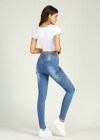 Wholesale Women's High Waist Washed Stretch Flap Pocket Raw Hem Skinny Jeans - Liuhuamall