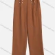 Wholesale Women's Casual Plain Pleated Pearl Decor High Waist Wide Leg Pant 5683# Copper Guangzhou Clothing Wholesale Market & Suppliers -LIUHUAMALL