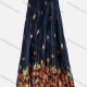 Wholesale Women's Elegant Floral High Waist Pleated Shirred Maxi Skirt 5685# Navy Guangzhou Clothing Wholesale Market & Suppliers -LIUHUAMALL