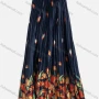 Wholesale Women's Elegant Floral High Waist Pleated Shirred Maxi Skirt 5685# preview