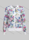 Wholesale Women's Casual Mock Neck Long Sleeve Zip Floral Print Striped Jacket 64345# - Liuhuamall