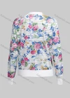 Wholesale Women's Casual Mock Neck Long Sleeve Zip Floral Print Striped Jacket 64345# - Liuhuamall