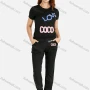Wholesale Women's Casual Round Neck Tee & Pants With Beads Letter Detail Set preview
