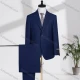 Wholesale Men's Business Lapel Single Breasted Plain Flap Pockets Blazer Jacket & Pants 2 Piece Set X7552# Dark Blue Clothing Wholesale Market Liuhua